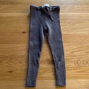 Zara Brown Ribbed Kids Leggings